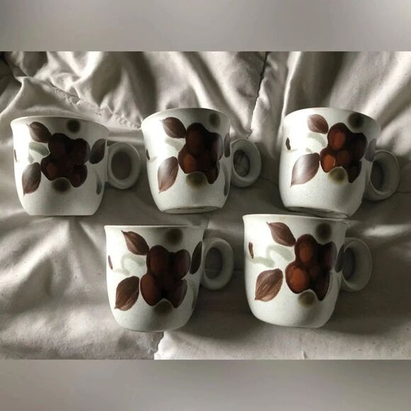 Noritake Folkstone  | VINTAGE Stoneware Cups - Picture 1 of 2